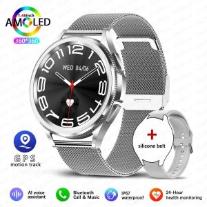 Montre 6 Montre Intelligente Classique Hommes En Plein Air Gps Sport Ip68 Montre &Eacute;tanche Nfc Surveillance De La Sant&eacute; Hd Bluetooth Appel Montre Intelligente.Silver Mesh Belt. - Neuf