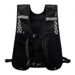 Gilet de course avec sac d'hydratation, l&eacute;ger et r&eacute;fl&eacute;chissant, dot&eacute; d'un porte-t&eacute;l&eacute;phone, d'une bouteille de 500 ml et d'une taille ajustable pour le trail. - Neuf