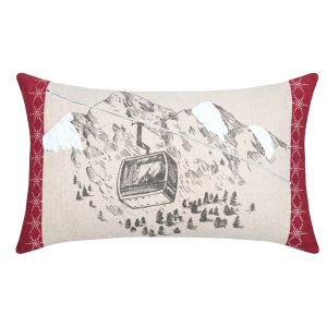 Coussin D&eacute;co Montagne T&eacute;l&eacute;cabine - Neuf