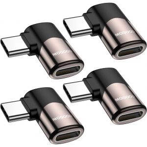 TRAHOO-Adaptateur USB C 90 degr&eacute;s, Prolongateur USB C M&acirc;le vers Femelle &agrave; Angle Droit 100W, Connecteur USB4 Type C 40Gbps, 8K@60Hz pour Steam Deck, Switch, MacBook Air, Tablet and More Type C Devices - Neuf