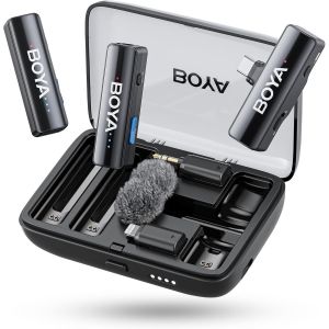 Link 2 Lot De 2 Microphones Lavalier Sans Fil Pour Iphone, Appareil Photo, Android, Mini Microphones Sans Fil, 48 Khz 24 Bits, 1000 Ft, 30 H D'Utilisation, R&eacute;duction Du Bruit, Clip Sur Micro - Neuf