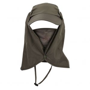 Chapeau D'exterieur Detachable A Large Visiere, Rabat Pour Le Cou Et Les Oreilles, Pour La Peche, La Randonnee Et Le Camping (Vert Armee) - Neuf