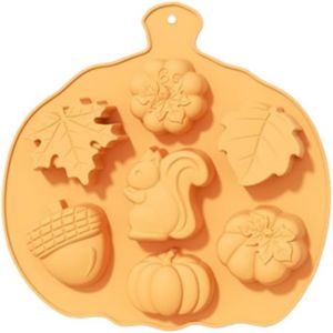 Kalanka-Set Moule En Silicone Saison Des Moissons, Formes &Eacute;cureuil/Citrouille/Feuille D&iquest;&Eacute;rable/Gland, Multiusage Pour G&acirc;teau, Chocolat, Savon, Glace - Neuf