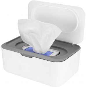Kalanka-Bo&icirc;te &Agrave; Lingettes Humides Et Porte-Mouchoirs Pour B&eacute;b&eacute;, Avec Couvercle Et Bo&icirc;te De Rangement (Gris) - Neuf