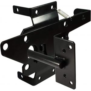 Loquet De Portail Robuste À Levier Automatique Pour Clôture En Bois/Pvc, Montage Sur Poteau, Avec Fixations, Pour Piscine Sécurisée, Jardin, Cour, Acier, Noir - Neuf