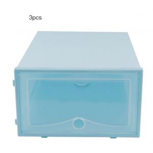 Hjlian Lot De 3 Boites A Chaussures Epaisses Et Transparentes, Empilables, Avec Couvercle (Bleu) - Neuf