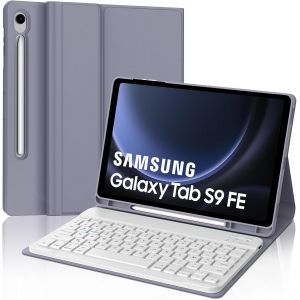 Coque Clavier Pour Samsung Galaxy Tab S10 Fe 10.9"" 2025/S9 Fe 10.9"" 2023 - Clavier Galaxy Tab S9 Fe/S10 Fe 10.9"", Azerty Français Magnétique Détachable Bluetooth, Violet - Neuf