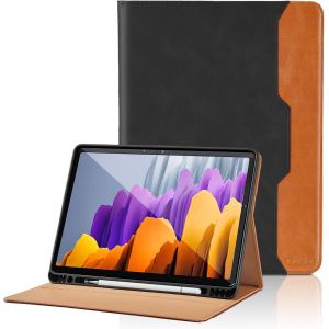 Coque Pour Samsung Galaxy Tab S8 11'' 2022 / Galaxy Tab S7 11"" 2020 Pu Cuir Cover Tablette Housse De Protection, Multi-Angle Étui Avec Poche - Noir - Neuf