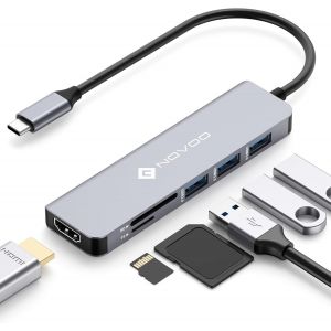 JGD-Hub Adaptateur USB C vers HDMI 4K, 3 x USB 3.0, Lecteur de Carte SD & Micro SD, Hub USB-C Dock Compatible avec Macbook Air Macbook Pro ChromeBook Pixel Matebook XPS Appareils Type-C - Neuf