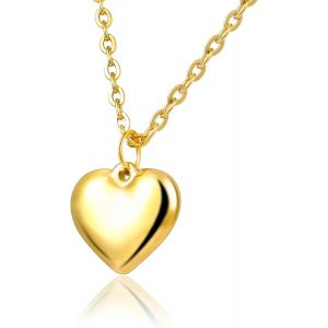 Pendentif En Acier Inoxydable Collier Pour Les Femmes Charms Coeur Lien Chaînes 23"" De Longueur Lobster Clasp - Neuf