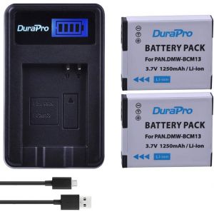 BCM13 1250mAh Battery + USB LCD Charger for Panasonic Lumix DC-TS7, DMC-FT5A, LZ40, TS5, TS6, TZ40, TZ41, TZ55, TZ60, ZS27, ZS30, ZS35, DMC-ZS40, DMC-ZS45, DMC-ZS50 - Neuf