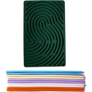 RVKAL-Sensory Activity Board,Sensorielle Planche,Silikon Spielzeug Für Kinder,Sensorielle Spielzeug Mit 10 Schnüren,Zur Entlastung Von Stress,Beruhigen,Konzentrieren,Adhd Und Autismus (Grün) - Neuf