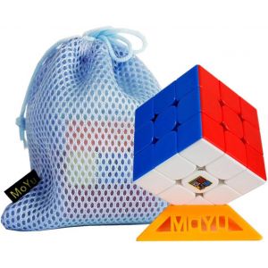 OJIN MoYu MoFang JiaoShi 2020 RS3M 3x3x3 Cube Cubing Classroom 2020 MF3RS3M 3X3 MF3 RS3 M V3 Puzzle Cube avec Un trépied Cube et Un Sac Cube (sans Autocollant) - Neuf