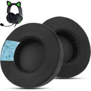 LORANKA-Coussinets d'oreille en gel rafra&icirc;chissant pour Razer Kraken V2 uniquement &iquest; Isolation du bruit, durable et confortable en cuir prot&eacute;in&eacute; et tissu &iquest; Installation facile (rond) - Neuf