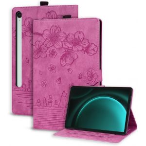 Coque pour Samsung Galaxy Tab S10 FE 10.9"" 2025 SM-X520/X526/X526B/Galaxy S9 FE 10.9"" SM-X510/X516B Housse ?tui de Protection avec Support Fonction ?tui &iquest;&iquest; Rabat avec Porte-Pencil Rose Rouge - Neuf