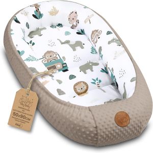 Subzonal-R&eacute;ducteur De Lit B&eacute;b&eacute; 90x50cm En Minky Polyvalent Pour Nid D'ange Couffin Et Naissance Chaud Et Doux Et Accessoires Pour Nid Douillet Winter Cocon Afrique Kaki - Neuf