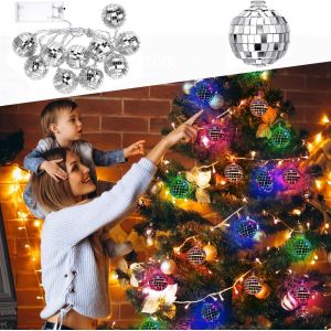 Kal-Guirlande Lumineuse À 10 Led - 150 Cm - Boule Disco - Mini Boules Disco - Décoration D'arbre - Guirlande Lumineuse Orientale Marocaine - Neuf