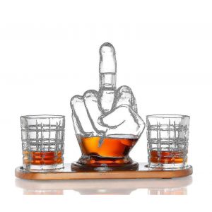Carafe &Agrave; Whisky Amusante De Doigt Du Milieu De 1000 Ml Avec Ensemble De Verres &Agrave; Whisky,100 % Nouveau - Neuf