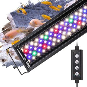Meimie-Aquarium Éclairage Lampe Aquarium Led Avecminuterie Réglable,14w Rampe Led D¿Aquarium Spectre Complet Rampe Led 7 Couleurs 3modes Pour Aquariums Plantés - Neuf