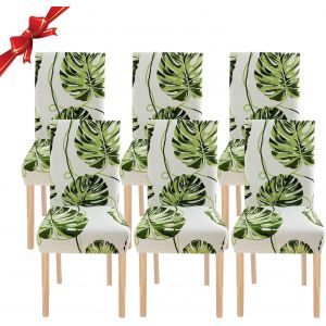 Fundas Elásticas Para Sillas (Hojas Verdes), Universales Y Lavables, Fáciles De Limpiar, Para Comedor, Hotel, Restaurante, Decoración. - Neuf