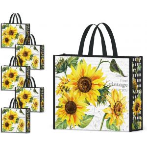 SJZG-5 Pcs Tote Bag Reutilisable Sac Courses Cabas De Courses Lavables Grand Sac Caddie - Neuf