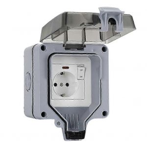 Prise de charge étanche à la pluie IP66 16A Prise extérieure Boîtier étanche avec interrupteur Prise UE - Neuf