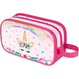 Nzqaf-Trousse De Toilette Enfant - Licorne Sac De Toilettes Trousses De Toilette Bebe Pour Voyage Déplacement Camping Résistant À L'eau Portable Trousse Toilette Voyage Pour Cadeau - Neuf