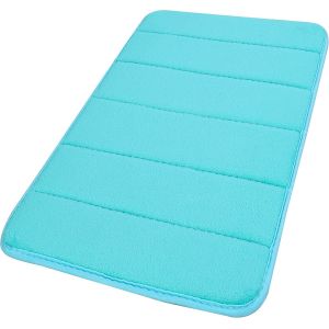 KAL-Uxcell Tapis De Bain En Mousse À Mémoire De Forme Doux Et Épais, Antidérapant, Lavable En Machine, Absorbant, Tapis De Salle De Bain, 61 X 40,6 Cm, Bleu Turquoise - Neuf