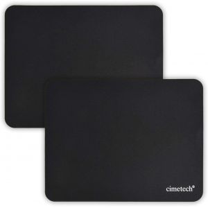 Comfortable Mouse Pad Gaming Surface Superfine Fiber Smooth Silk Sensors Wipe Washable for Laptop Computer (Normal 2PCS, Black) - Neuf