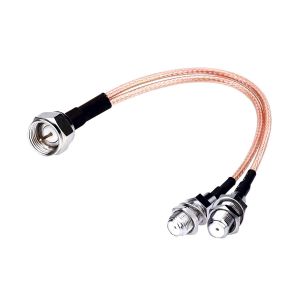 F type r&eacute;partiteur coaxial c&acirc;ble,imp&eacute;dance 50 ohms,15 cm F m&acirc;le vers F double femelle RG316 V type connecteur pour r&eacute;partiteur TV,r&eacute;cepteur satellite et antenne LTE - Neuf