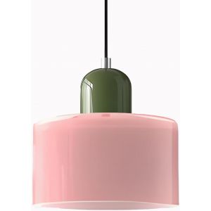 Subzonal-15cm Suspension Scandinave Moderne En Verre, Lampe Suspendue E27, Hauteur R&eacute;glable 200 Cm, M&eacute;tal & Verre, Luminaire Design Pour Cuisine, Salle &Agrave; Manger, Salon, Caf&eacute;, Bar (Rose) - Neuf