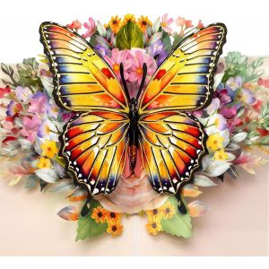 CHECARZHN--NO1-Carte De V?ux 3D D'Anniversaire, Beau Dessin De Fleurs Pop Up Carte Avec Carte De Note Vierge Et Enveloppe Mariages Anniversaires Et Thanksgiving Cadeau Surpr Pour Maman Femme Petite A - Neuf