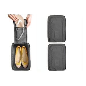 Lot de 2 sacs de rangement pour chaussures de voyage r&eacute;sistants &agrave; l'eau - Gris - Neuf