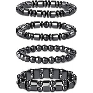 Eryi-4 Pcs Hématite Bracelet Pour Hommes Femmes Bracelet Bracelet Magnétique Tigre Oeil Bracelets - Neuf