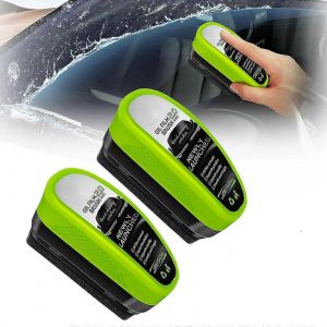 2pcs Mise À Niveau Brosse De Nettoyage De Film D'huile Automobile,2025 Nouveau Dissolvant De Film D'huile De Verre Vert 2.0 Pour Pare-Brise De Voiture,Nettoyant Pour Vitres De Voiture Et Brosse De Fil - Neuf
