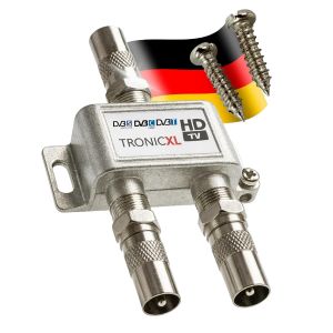 VornixorSarlshop-R&eacute;partiteur 2 voies BK C&acirc;ble Repartiteur d'antenne TV Antenne Satellite pour TNT t&eacute;l&eacute;vision par c&acirc;ble SAT dvbs dvbs2 DVBT dvbc num&eacute;rique Full HD TV distributeur Opensys separateur - Neuf