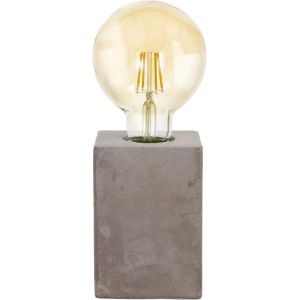 KAL-Lampe De Table Prestwick, Lampe De Table 1 Flamme Vintage, Industrielle, Rétro, Lampe De Chevet En Béton Gris, Lampe Avec Interrupteur, Prise E27 - Neuf
