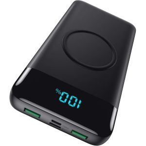 [High Real Capacity 26800mah] External Wireless Power Bank Induction Portable Charger With 3 Usb Ports Output And 2 Inputs Charging For Iphone Samsung And Other - Neuf