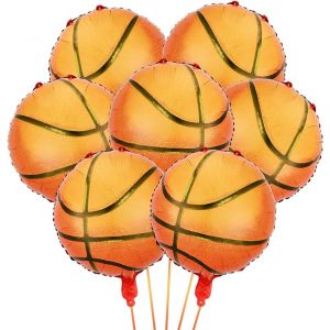 Décorations de Fête de Basket-ball, Lot de 12 Ballons en Aluminium Basketball, Fournitures de Fête de Basket pour Jeux Mondiaux, Sports, Thème Anniversaire d'enfant - Neuf