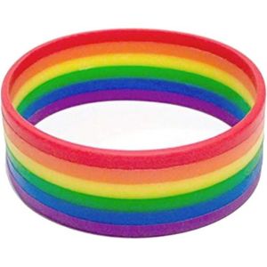 Kal-&reg; Bracelet Arc-En-Ciel - Gay Pride Lesbian Lgbt Homosexuel - Femme Homme - Silicone - Neuf