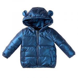 Manteau En Couette À Capuche Pour Enfants Parka Chaude Doudoune Légère-Bleu-Kids-100cm-Unisexe - Neuf