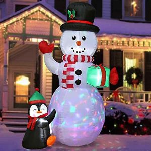 6m de No&euml;l de Bonhomme de neige Gonflable Avec la Rotation de la Lumi&egrave;re Led de D&eacute;coration de No&euml;l Bonhomme de neige Avec Ventilateur Int&eacute;rieur Ext&eacute;rieur des Vacances de No&euml;l, Jardin Cour - Neuf