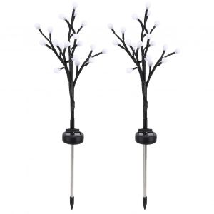 Hjlian Lot De 2 Lampes Solaires Decoratives A 20 Led Pour Branches D'arbre, Allees Et Jardins (Lumiere Coloree) - Neuf