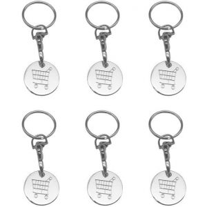 KAL-Porte Clé Jeton Caddie, Jeton Caddie Porte Clef, Jetons Caddie, Porte Clef Jeton Caddie, Porte Clé Jeton, Porte Clef Jeton, Porte Jeton Caddie, Jeton Caddie Metal, Porte Cle Caddie, 6 Pièce - Neuf