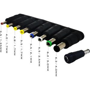 8 en 1 Adaptateur de Prise DC Taille du Filetage Femelle (diamètre) Externe 5.5 Interne 2.1mm converti en 8 Types de Fiche mâle DC pour routeurs, Ordinateurs Portables, chargeurs de Jouets - Neuf