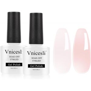 2 Couleurs Vernis Semi Permanent Rose Nude, 10ml Vernis Gel Uv Semi Permanent Nudee Rose Naturel Vernis &Agrave; Ongles Nail Art Vernis Transparent Soak Off Uv Led French Manucure Gel Polish - Neuf