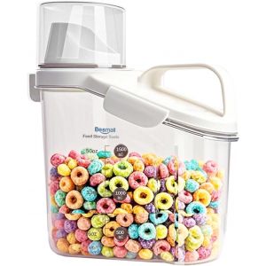 Bocaux Rangement Cuisine,Boite Cereales Herm&eacute;tiques En Plastique Avec Couvercle,Boite Hermetique Alimentaire Pour Le Stockage Des C&eacute;r&eacute;ales Grains Aliments Secs Farine Sucre Riz,Sans Bpa,1.5l - Neuf