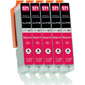 ERYI-5 Cartouches D'Encre Avec Puce Compatible Avec Canon Cli-571 Magenta Pour Canon Pixma Mg5750 Mg5751 Mg6850 Mg7750 Ts5050 Ts5055 Ts6050 Ts8050 Ts9050 Ts9055 Et Plus (Voir Page Produit) - Neuf
