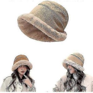 Femmes Plus Velours &Eacute;paissi Bob Chapeau,Hiver Chaud Couleur Unie Pliable Doux Fausse Fourrure Casquette - Neuf