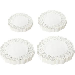 Subzonal-200 Feuilles De Papier Sulfuris&eacute; &Agrave; Motifs, Sets De Table Ronds En Papier, Papier &Agrave; G&acirc;teau Absorbant L'huile, Papier Dentelle, Papier Pour Plateau Alimentaire, Adapt&eacute; Aux G&acirc;teaux Et Desserts - Neuf